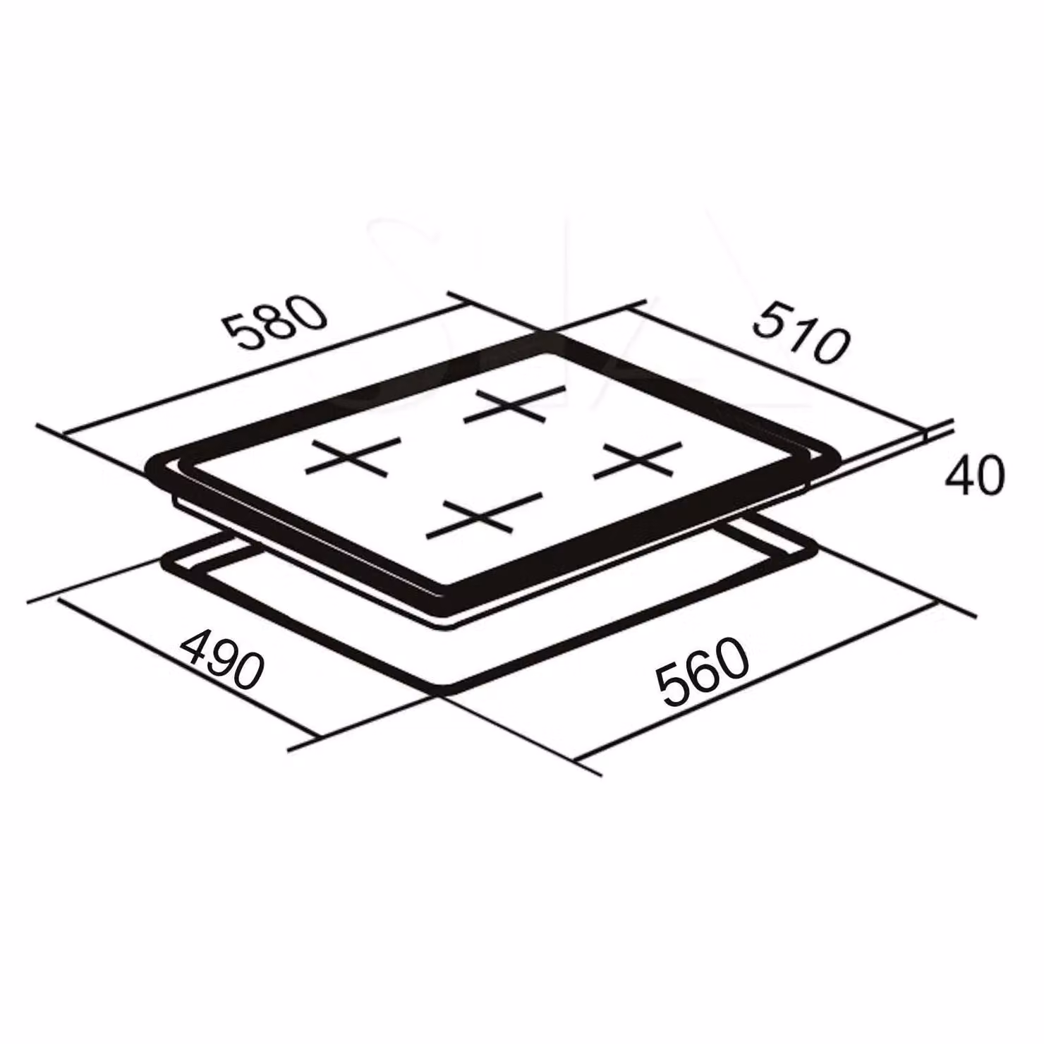 SIA CERH60BL Black 4 Zone Touch Control Electric Ceramic Hob, 60 cm – 3