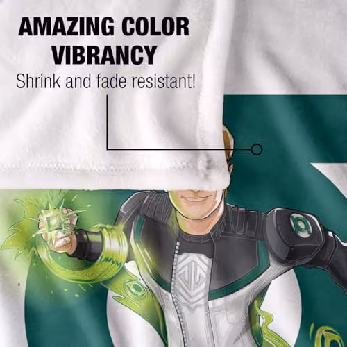 Warner Bros. Superman 2025 Green Lantern Super Soft Fleece Throw Blanket, Multicolour, W: 91 cm, D: 147 cm – 2