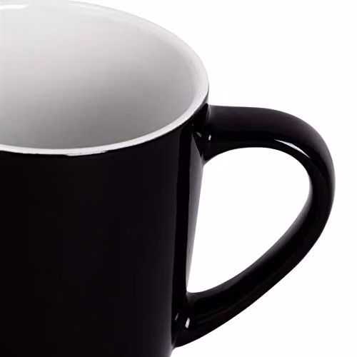 Argon Tableware Stoneware Coffee Mugs, Black, 350ml, Pack of 6 – 3