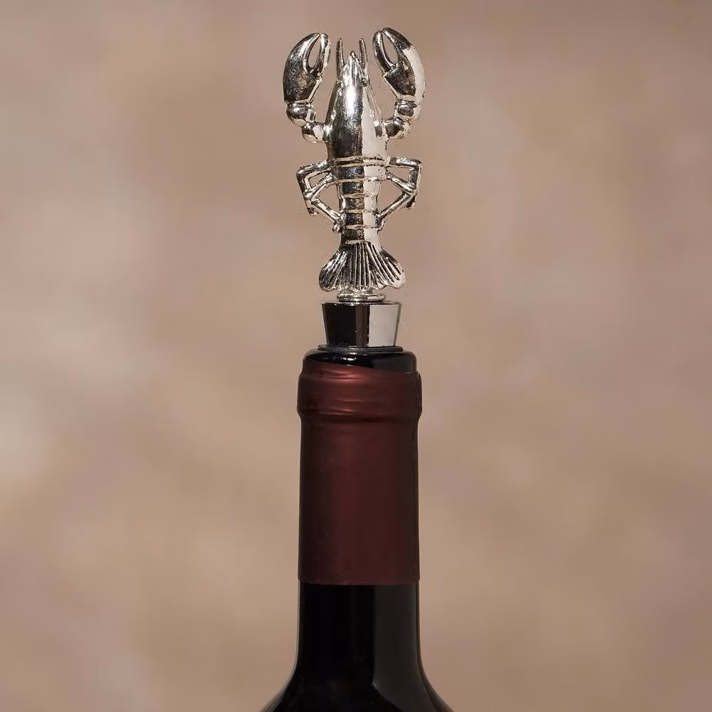 Hestia Silver Lobster Bottle Stopper and Corkscrew Set – 3