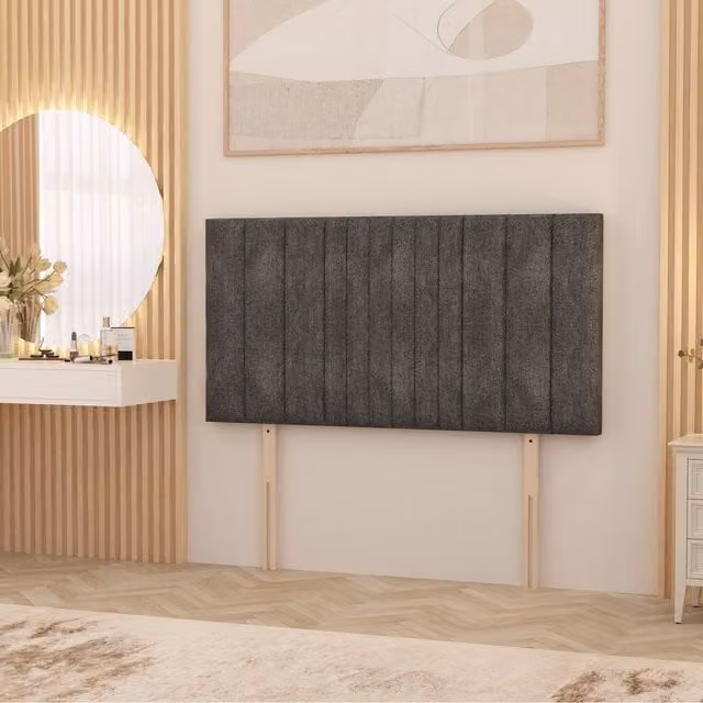 Somnior Beds Ltd Arizona Tweed Fabric Upholstered Divan Headboard in Anthracite Grey, Width: 81.28 cm