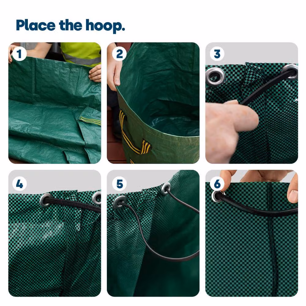 LIVIVO 2 Pack Heavy Duty Reusable Garden Waste Bags in Green, 270L Capacity – 4