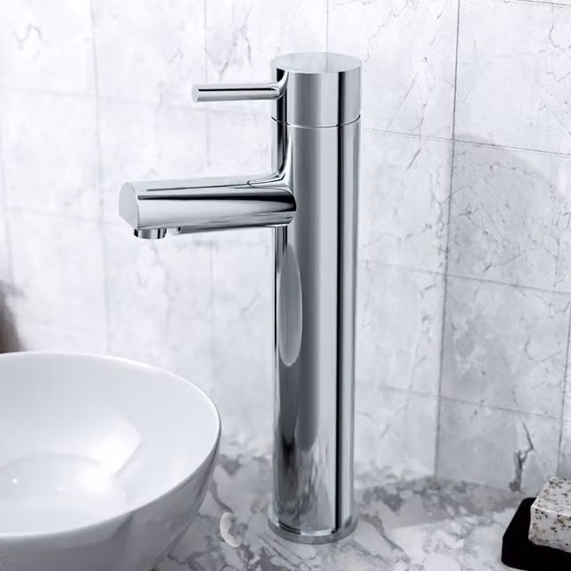 Nes Home Febia Tall Basin Mixer Tap in Chrome Silver