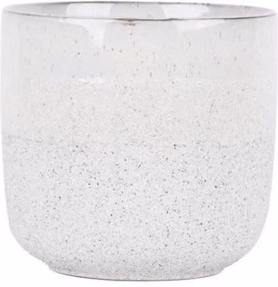 KDMD Hortus White Bordeaux Stoneware Pot, H 16 cm x Dia 17 cm