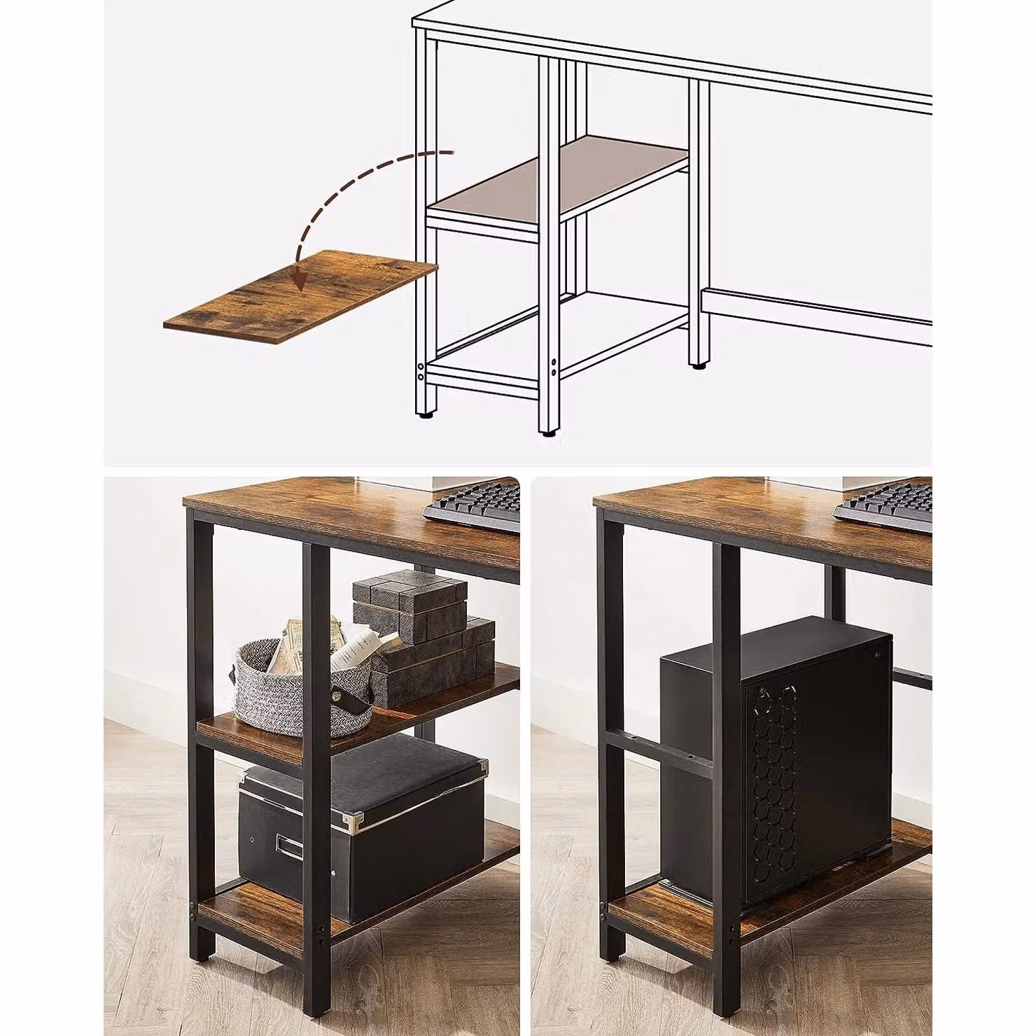 VASAGLE Modern Computer Desk in Brown – 5