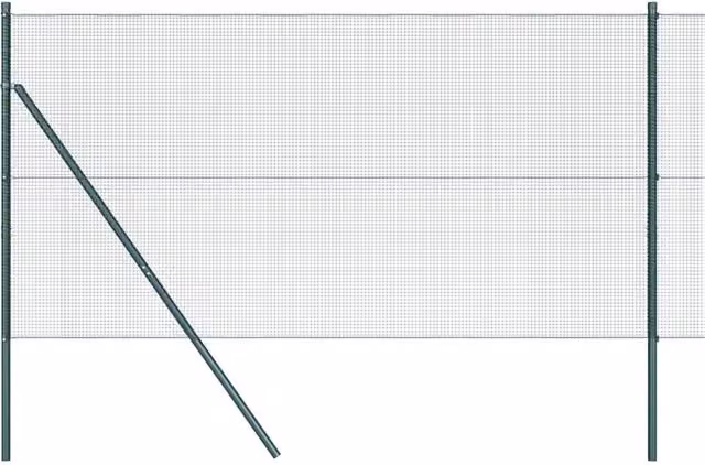 Berkfield Home Green Steel Welded Wire Fence with 13 Posts, 1 x 50 m