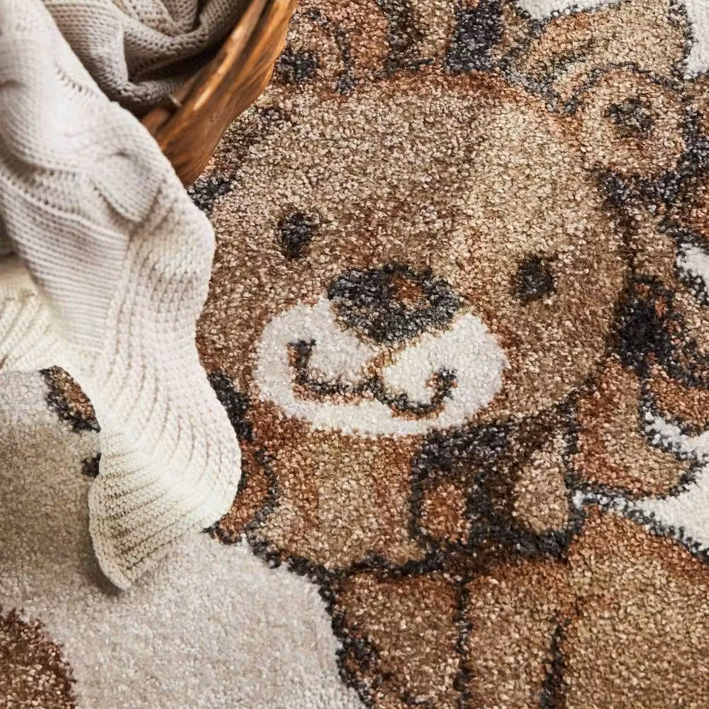 Villeroy & Boch Roar Lion Boho Kids Round Rug in Beige, Diameter: 160 cm – 3