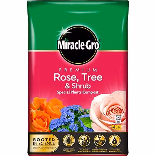 Miracle-Gro Premium Rose, Tree and Shrub Compost, 40 l, Brown
