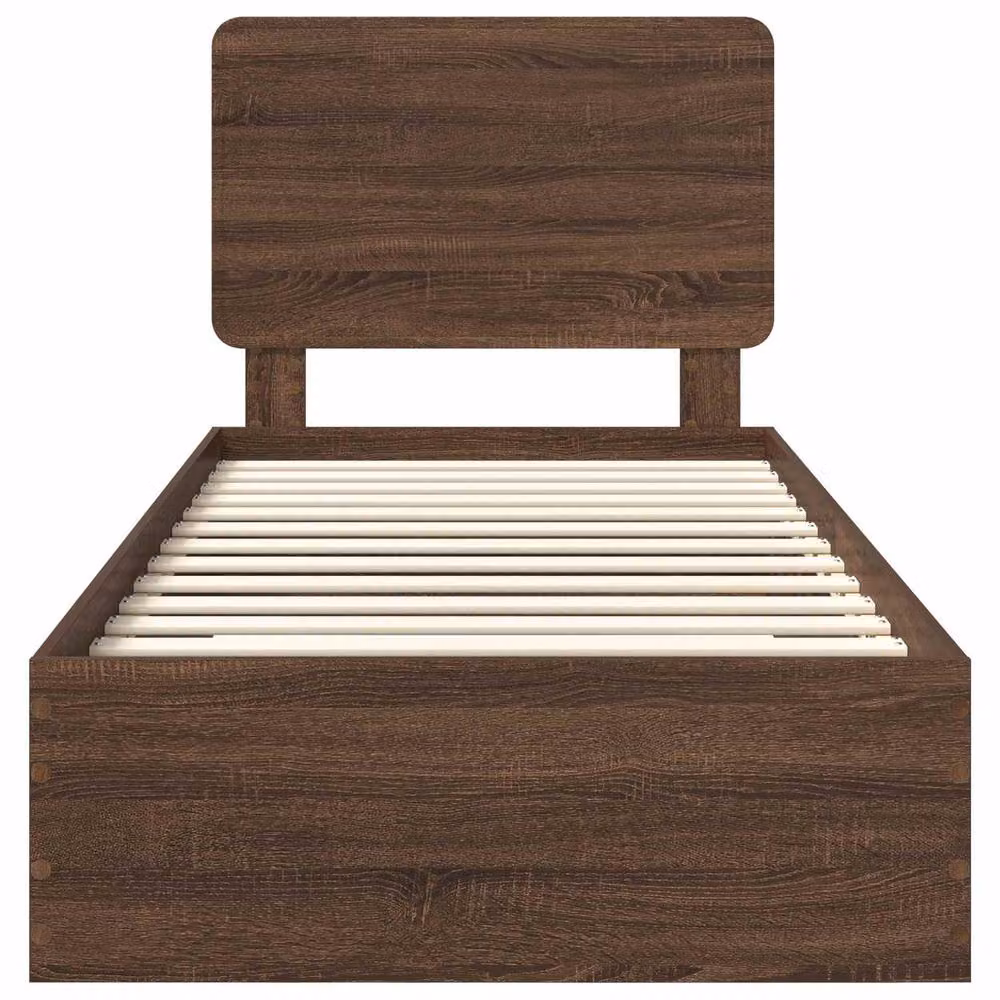 Berkfield Home Modern Bed Frame with Headboard and Drawers in Brown Oak, Engineered Wood, W/D/H: 75 x 190 x 75 cm – 4