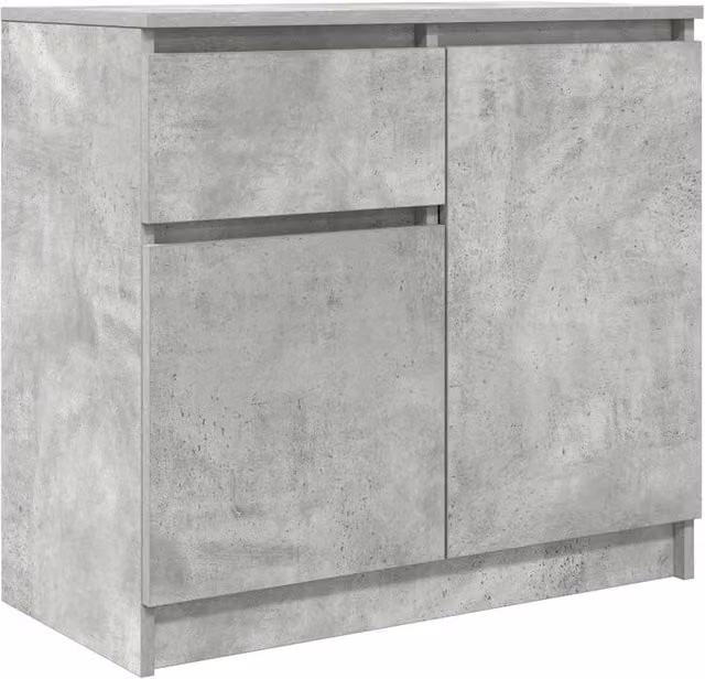 Berkfield Home Sideboard with Drawer in Concrete Grey, W/D/H: 71 x 35 x 65 cm – 1