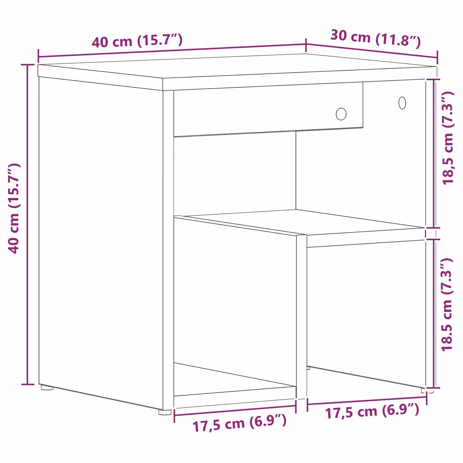 Berkfield Home Black Oak Nightstand, W/D/H: 40 x 30 x 40 cm – 5