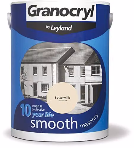 Leyland Granocryl Smooth Masonry Paint in Yellow/Beige, 5l – 2