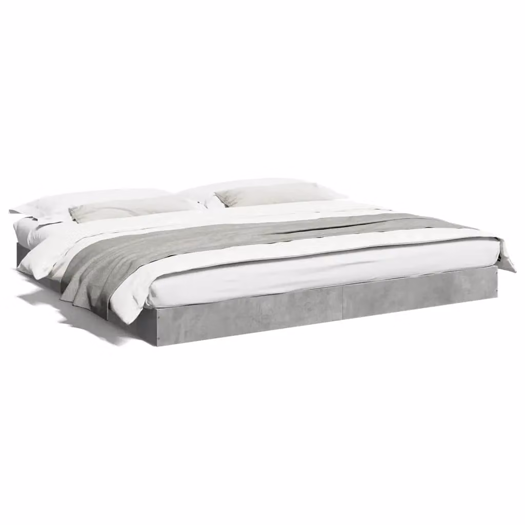 Berkfield Home Super King Bed Frame in Concrete Grey, W/D/H: 180 x 200 cm – 2