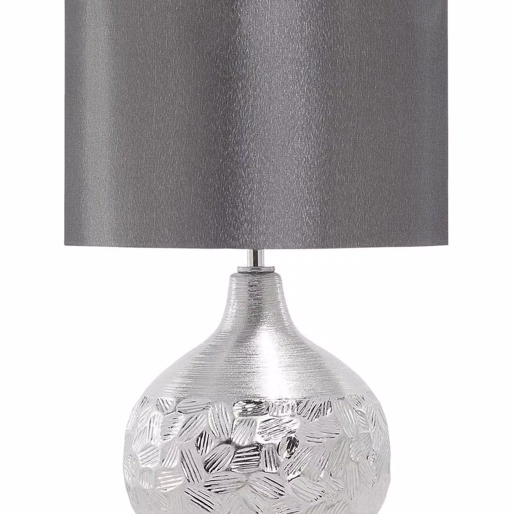 Wyld and Coco Ceramic Teardrop Table Lamp with Grey Fabric Shade – 2