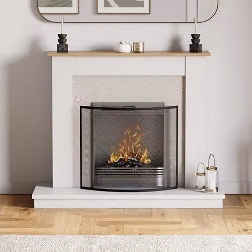 Fire Vida Buckton Spark Guard Fire Screen in Black, H 66.0 cm x W 60.0 cm x D 8.0 cm – 3