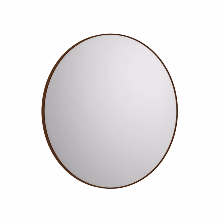 Dome Deco ORTA Round Freestanding Mirror in Bronze and Brown