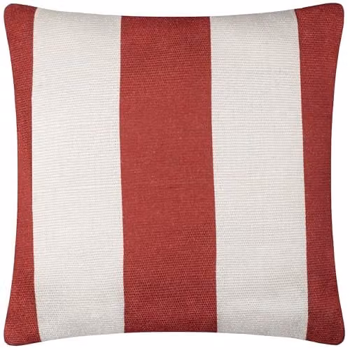 Furn Deck Stripe Woven Outdoor Cushion, Red and White, W/D/H: 59 x 59 x 59 cm