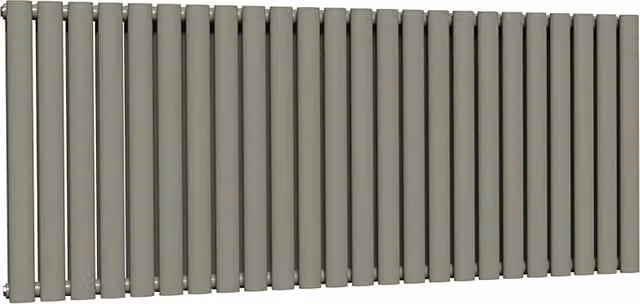 Lux Heat Oval Horizontal Coloured Steel Radiator in Green, W: 144 cm, H: 60 cm