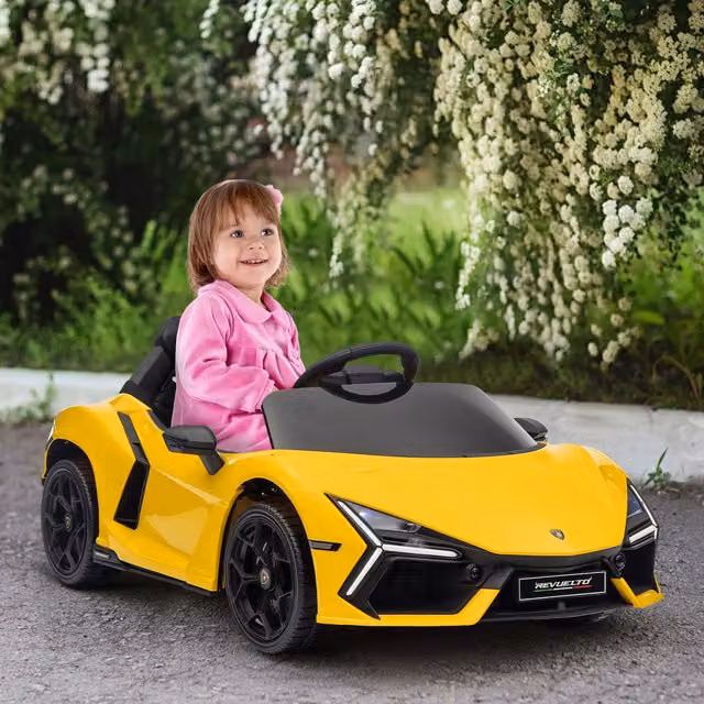 AIYAPLAY Licensed Lamborghini Revuelto Electric Ride on Car with Light and Sound Effects, Yellow
