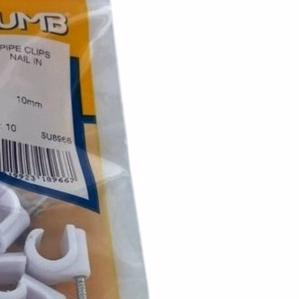 Securplumb White Plastic Nail-In Pipe Clips, Pack of 10 – 2