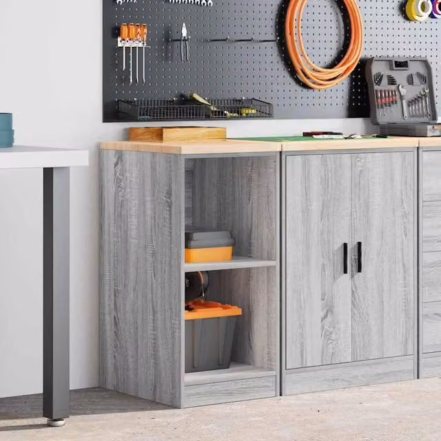 Berkfield Home Grey Sonoma Garage Storage Cabinet with Hinged Doors and Internal Shelves, W/D/H: 40 x 51 x 85 cm