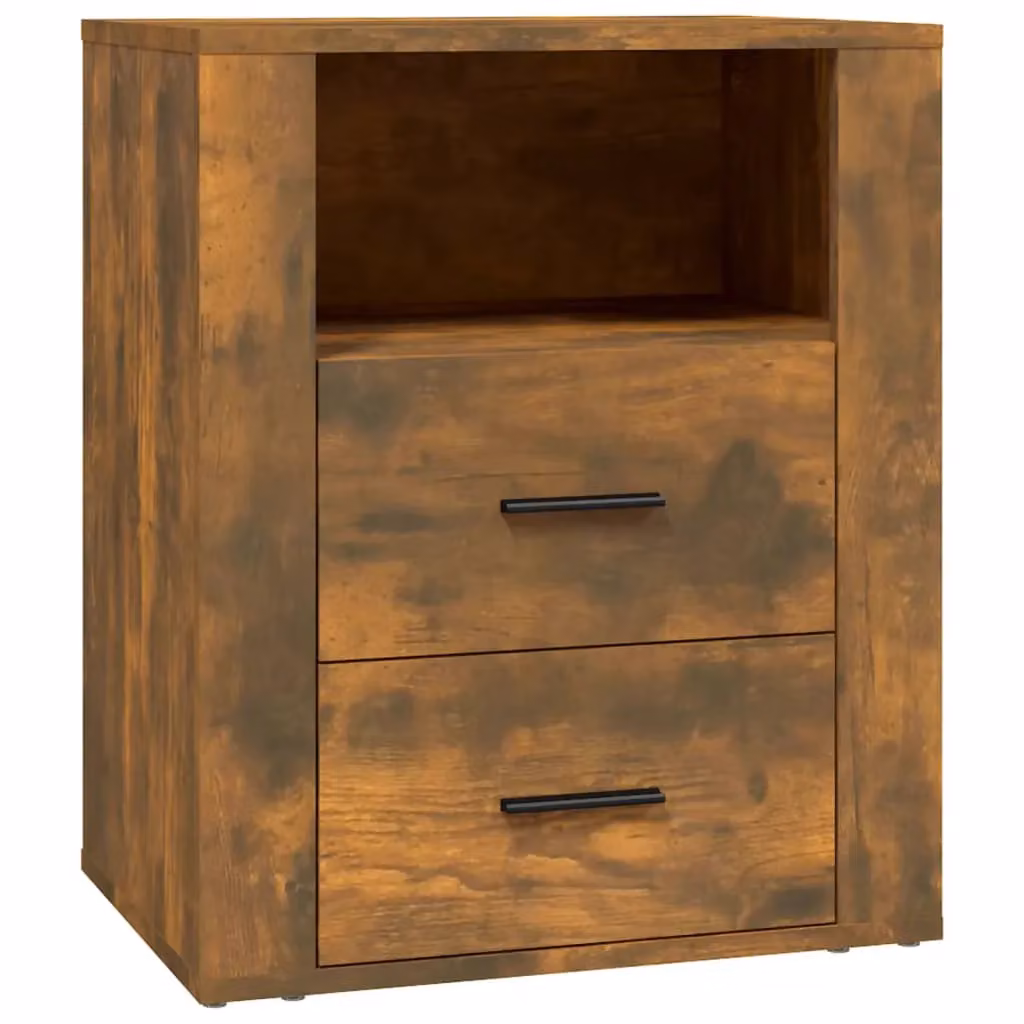 Berkfield Home Bedside Cabinet in Smoked Oak Brown, W/D/H: 50 x 36 x 60 cm – 2