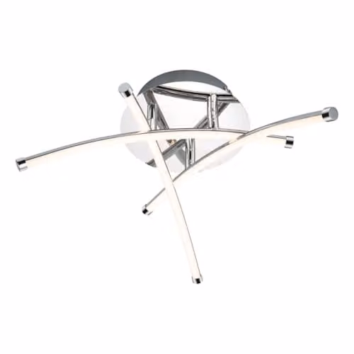 Cosylyte Hatton Mini Modern Integrated LED Ceiling Light, Chrome, W: 34 cm, D: 34 cm, H: 14.5 cm