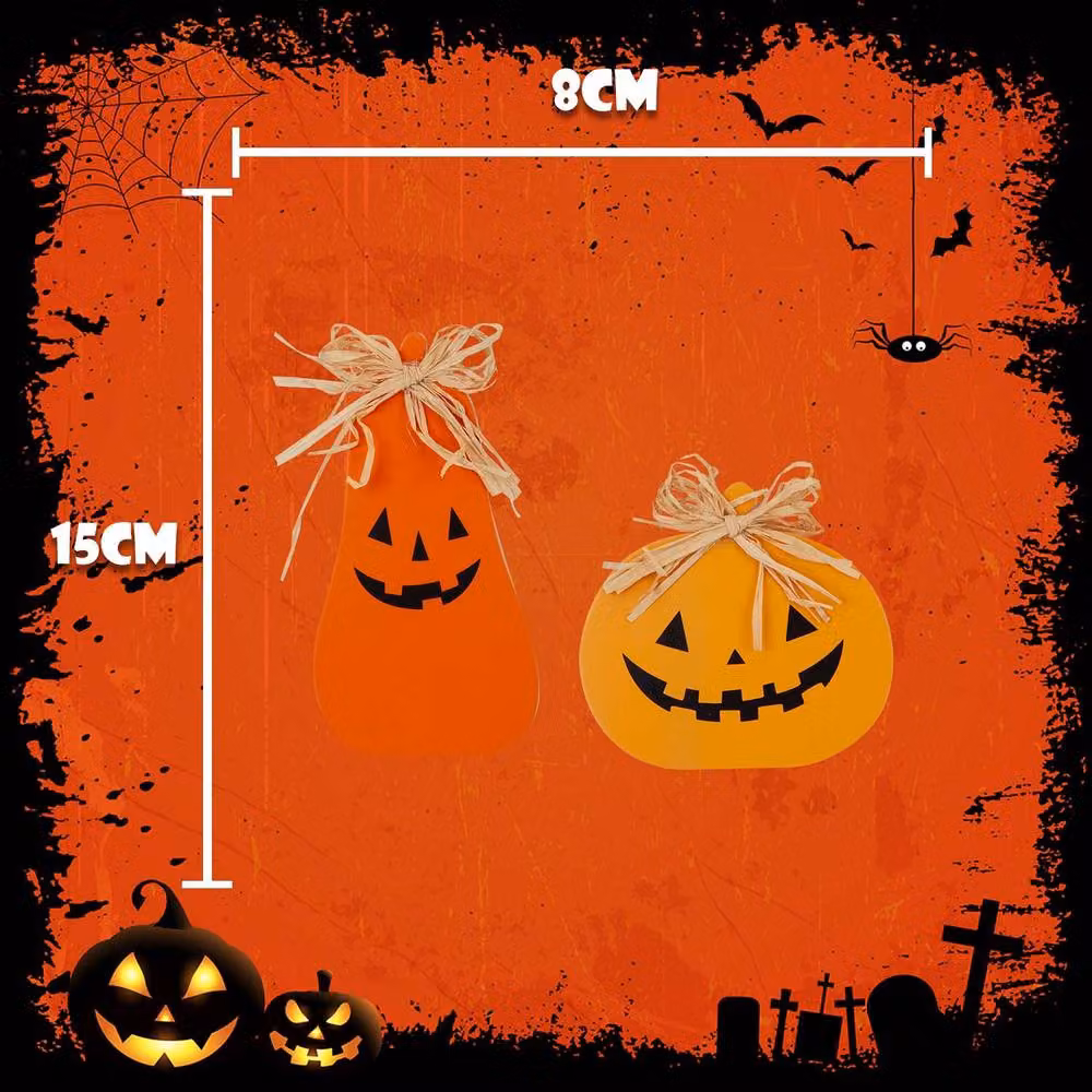 VFM e-Store Halloween Pumpkin Table Decorations, 2 Pack, Orange – 2