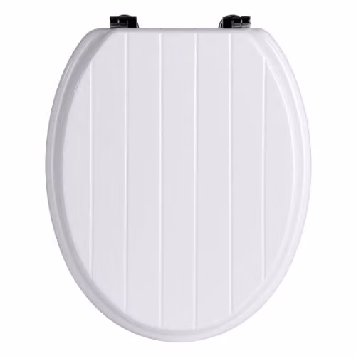 Orsina Oval Soft Close Wooden Toilet Seat with Zinc Alloy Fittings in Black or White