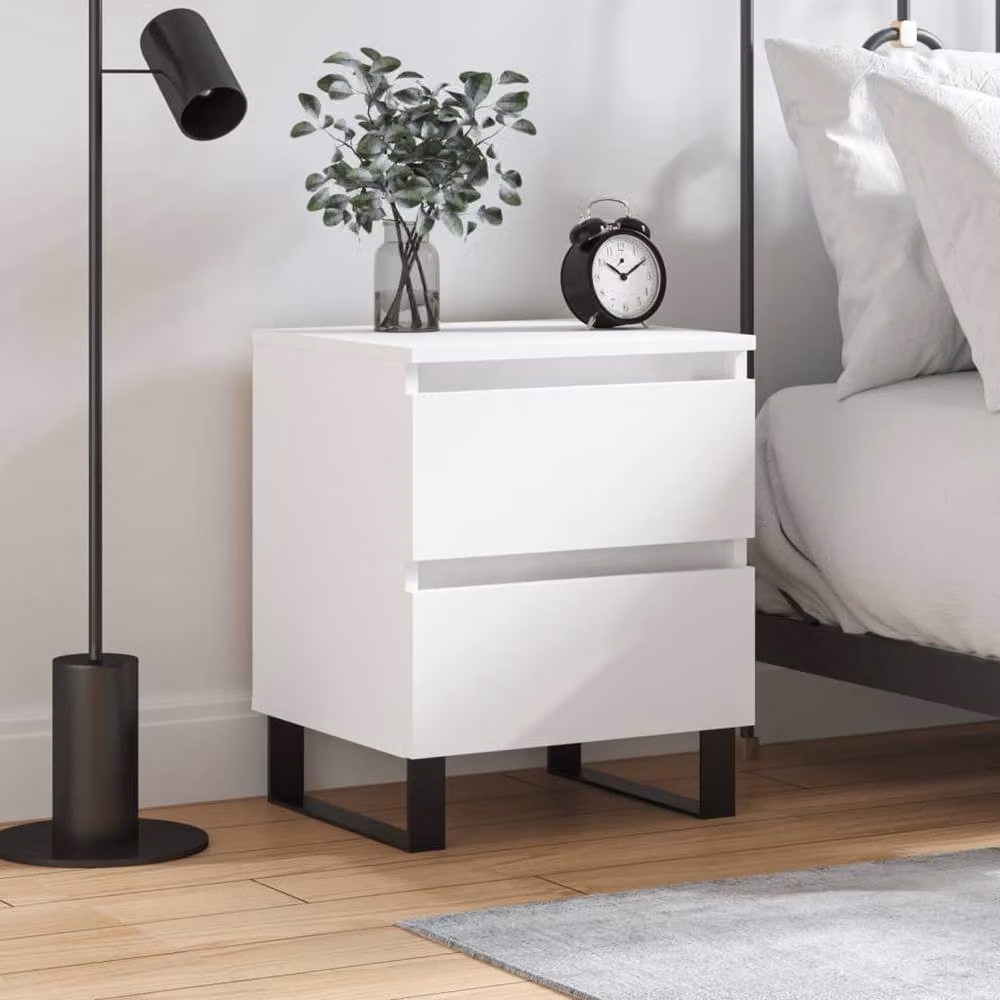 Berkfield Home Elegant Bedside Cabinet in White, W/D/H: 40 x 35 x 50 cm – 2