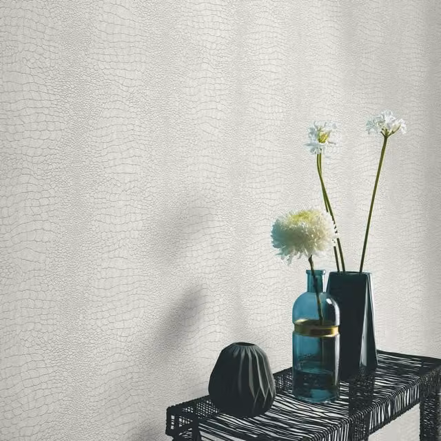 Erismann White Animal Print Minimalist Vinyl Wall Covering