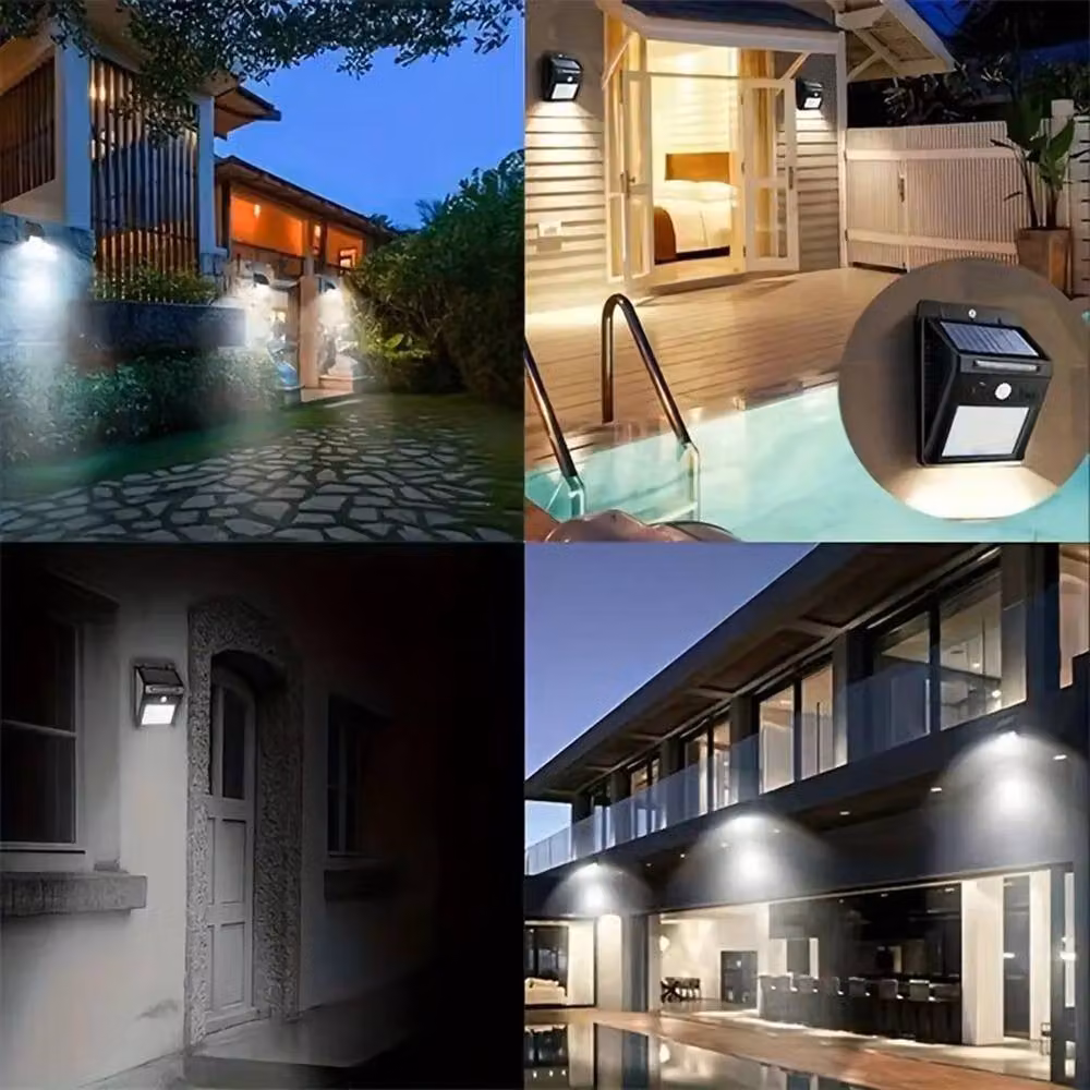 Ventryn 6-Piece Solar LED Motion Sensor Outdoor Flood Lights in Black – 3