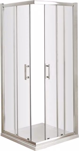 Balterley 6mm Glass Corner Entry Shower Enclosure in Silver with Chrome Finish, W: 800 mm, H: 1850 mm