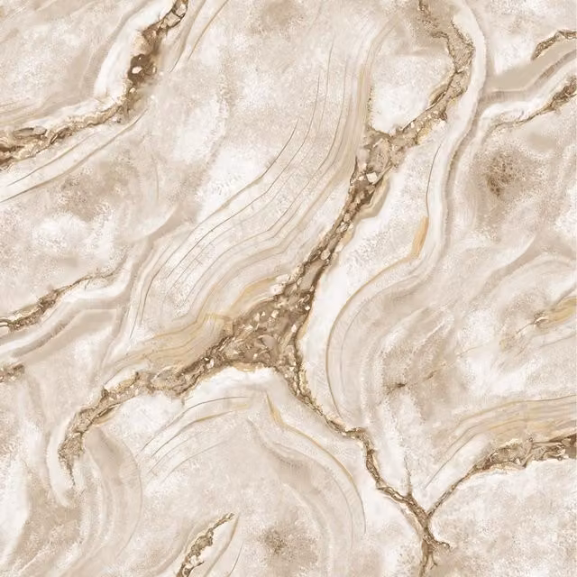 Rasch Palmetto Agate Liquid Marble Abstract Vinyl Wallpaper in Gold and Beige
