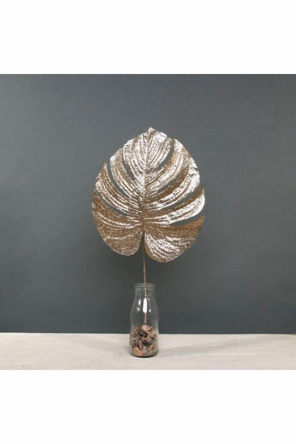 KDMD Gold Champagne Glitter Monstera Leaf Medium 2 Pack – 2