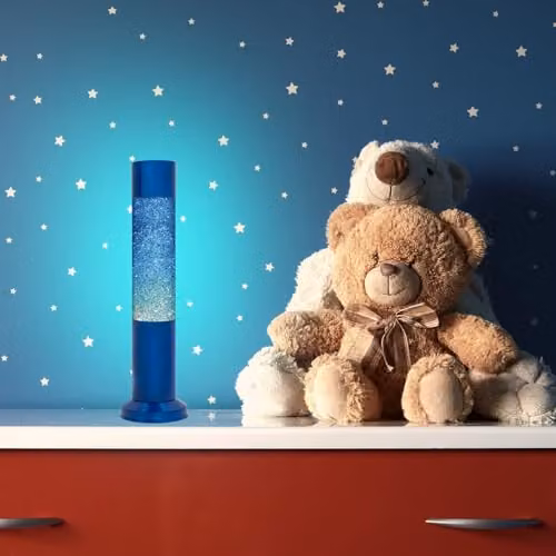 Nova Lighting Nova Baby Blue Glitter Sensory Soothing Tabletop Lamp – 3