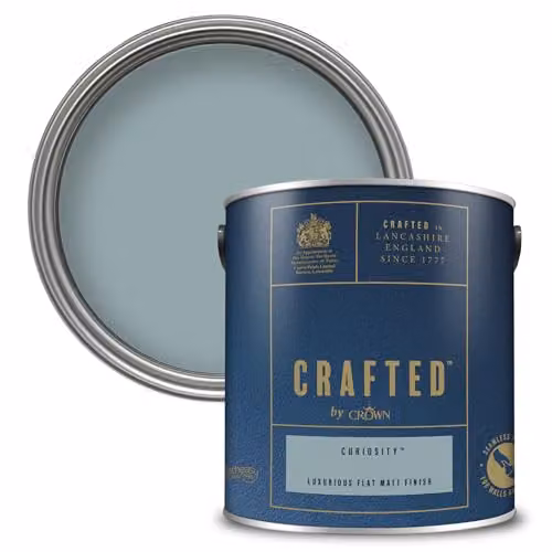 Crown Crafted Curiosity Matt Emulsion Deep Blue Green Water Based Paint 2.5L