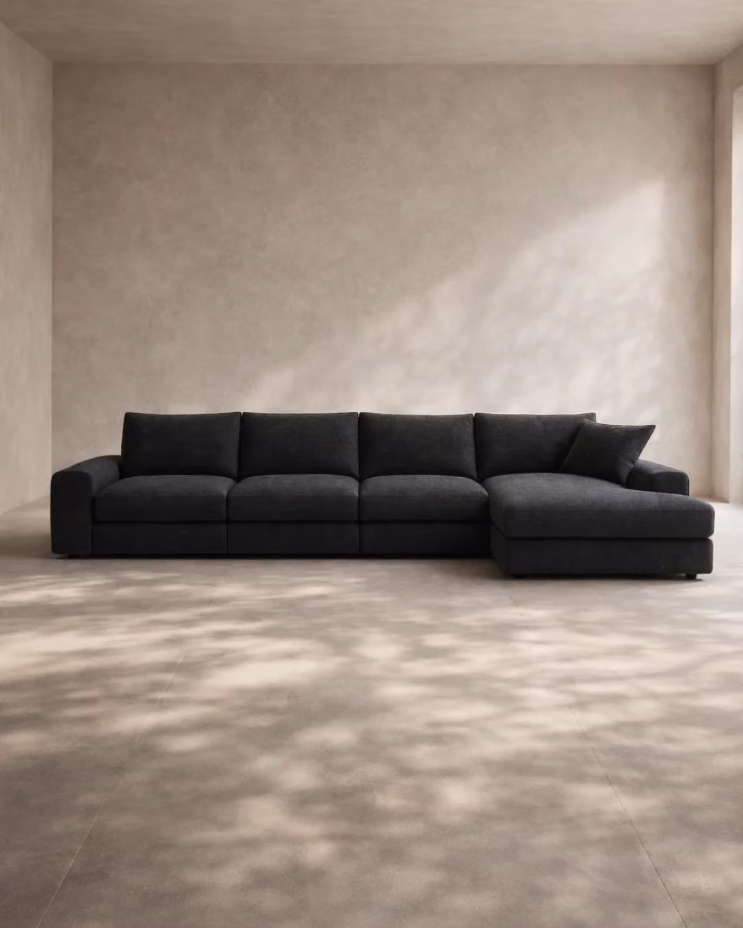 Tommy Franks Bronte Modular L-Shape Sofa in White and Anthracite Fabric with Metal Frame and Scatter Cushions