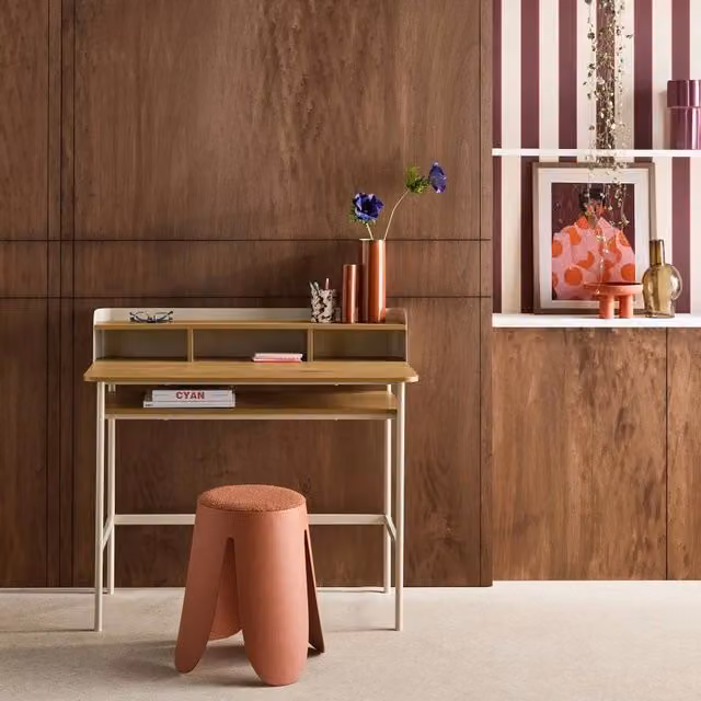 sweeek Modern Writing Desk with 3 Niches in Beige