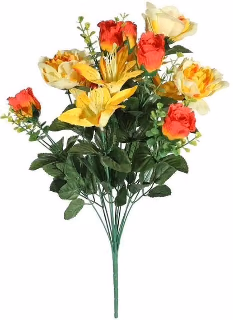 KDMD Orange Pembroke Mixed Bunch of Rose and Lily Flowers