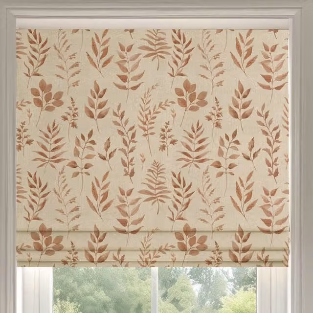 ANTE DECOR Willow Printed Cotton Made To Measure Roman Blind in Spice