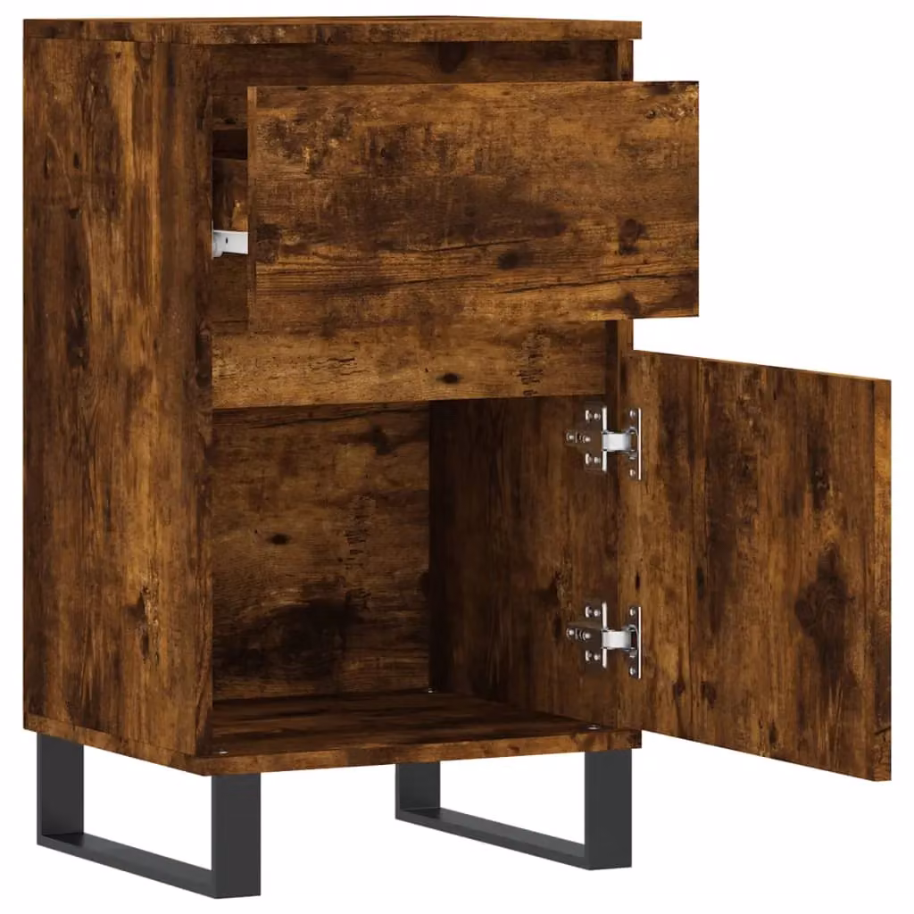 Berkfield Home Smoked Oak Sideboard in Brown, W/D/H: 40 x 35 x 70 cm – 4