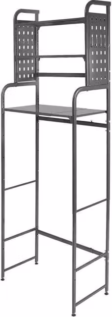 VOGREX 3 Tier Over Toilet and Washer Bathroom Storage Rack in Matt Black