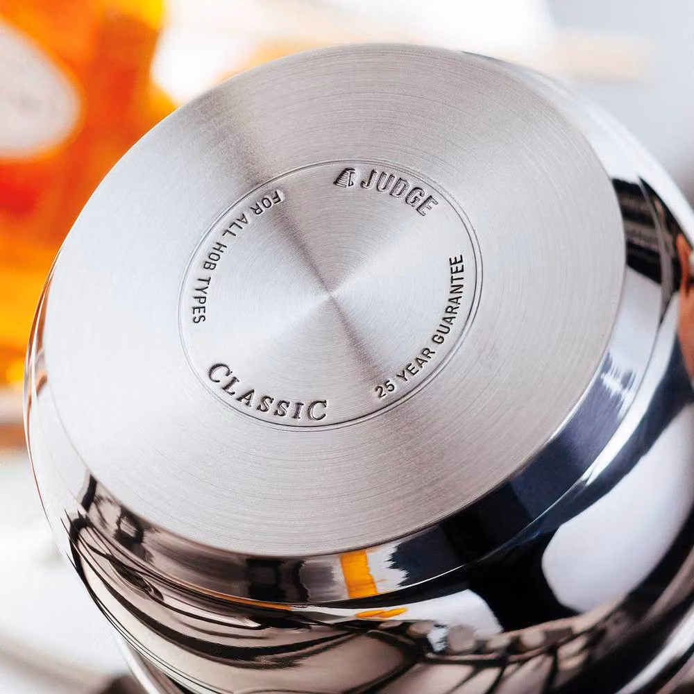 Judge Classic Stainless Steel Saute Pan with Glass Lid, Silver, 24 cm – 4
