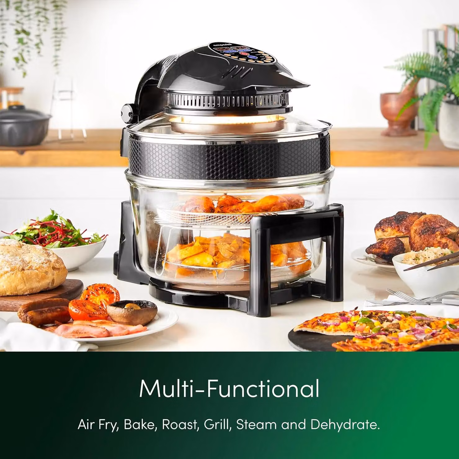 Emperial Digital Halogen Oven and Air Fryer with Timer and Accessories, 17L, Black – 2