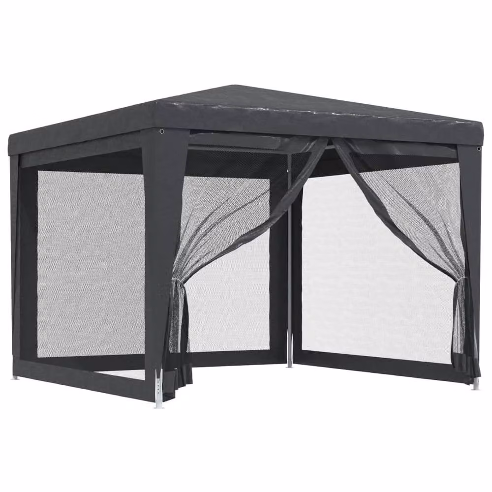 Berkfield Home Party Tent with 4 Mesh Sidewalls, Anthracite Dark Grey, W x D: 300 x 300 cm – 3