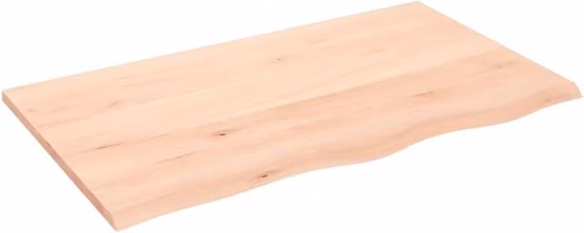Berkfield Home Table Top in Light Oak Solid Oak Wood, W: 100 cm, D: 60 cm, H: 2 cm