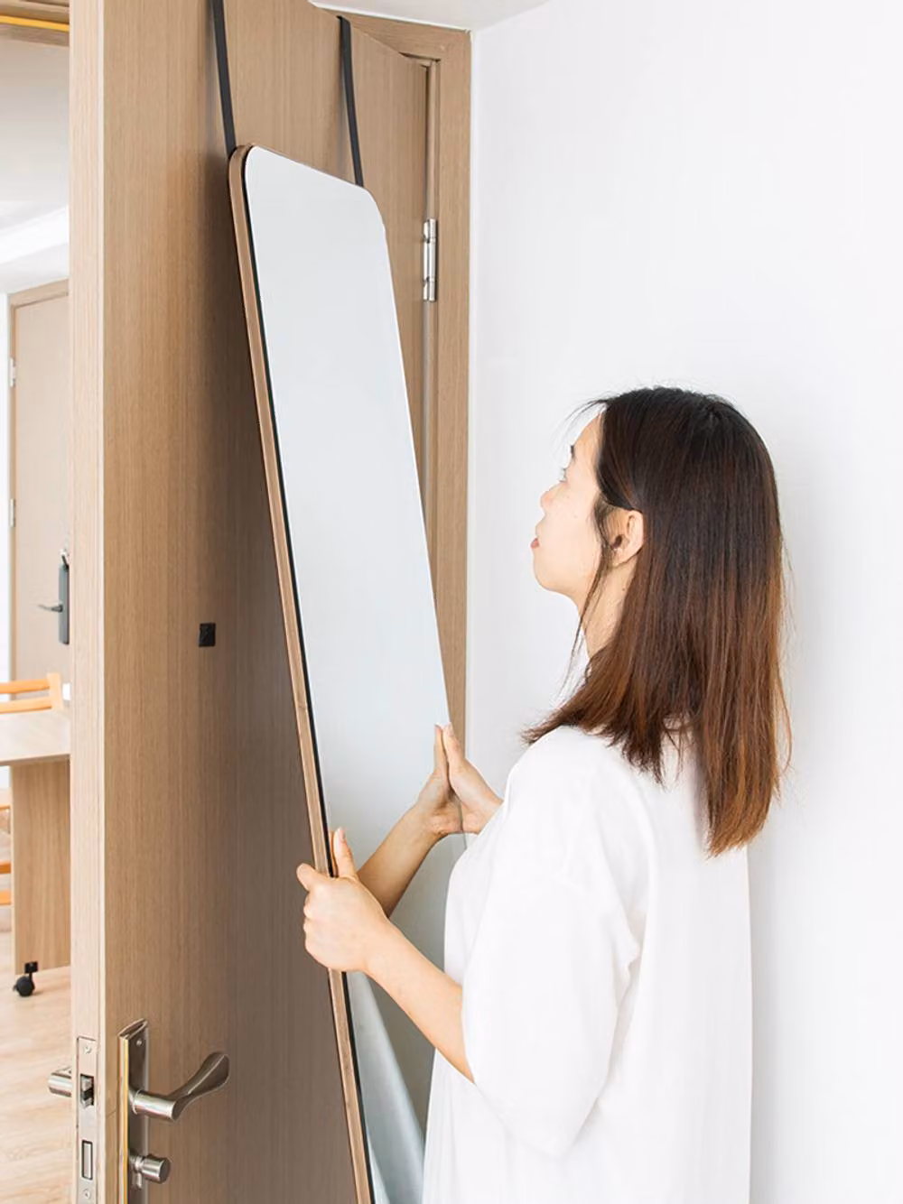 ExtraStar Full Length Over The Door Rectangular Mirror with Gold Metal Frame – 2