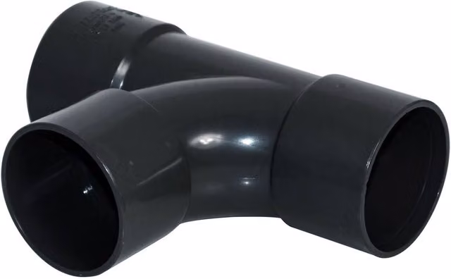 FloPlast ABS Solvent Weld Swept Tee 50mm in Black and Grey