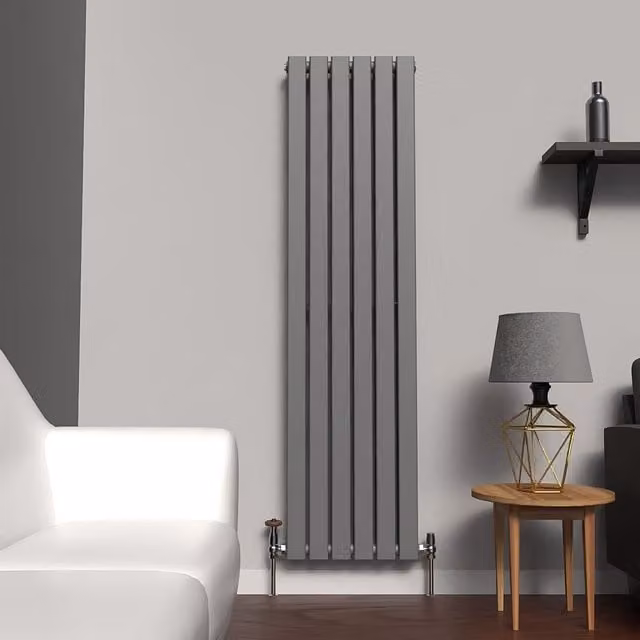 Lux Heat Anthracite Grey Flat Vertical Double Panel Designer Radiator H 160 cm x W 42 cm – 1
